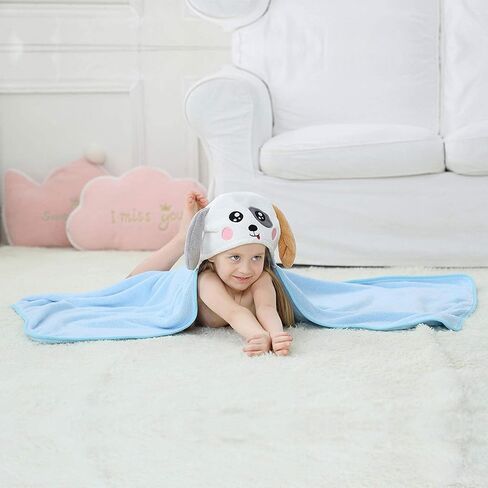 MICHLEY Cartoon Hooded Baby Towel Unisex, Premium Soft Swimming Bathrobe Large Washcloths 31.5" x 53" for 0-9T (Giraffe) in Saudi Arabia