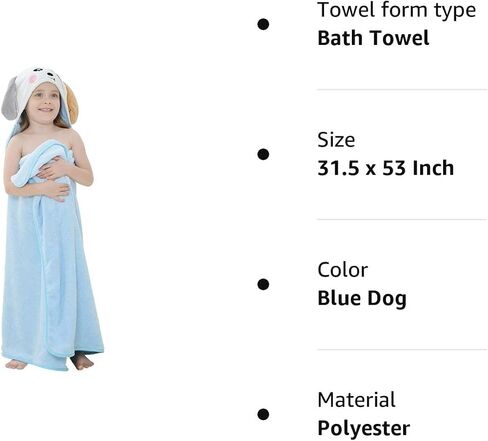 MICHLEY Cartoon Hooded Baby Towel Unisex, Premium Soft Swimming Bathrobe Large Washcloths 31.5" x 53" for 0-9T (Giraffe) in Saudi Arabia