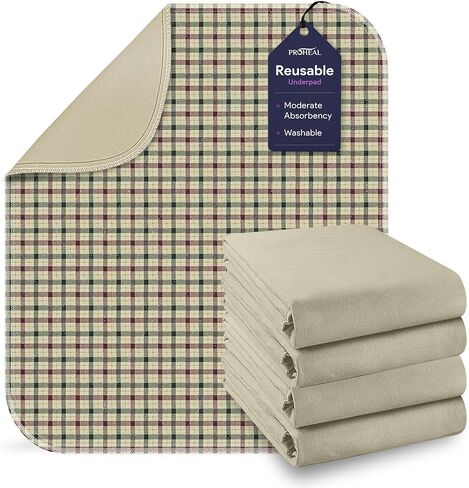 وسادات سرير لسلس البول قابلة للغسل - وسادات سرير منقوشة مقاومة للماء من نسيج قطني طويل - خراطيش ناعمة مانعة للتسرب - وسادات تبول قابلة لإعادة الاستخدام ماصة كل يوم للبالغين - تتحمل الغسيل المكثف - 34 بوصة × 36 بوصة - عبوة واحدة in Kuwait