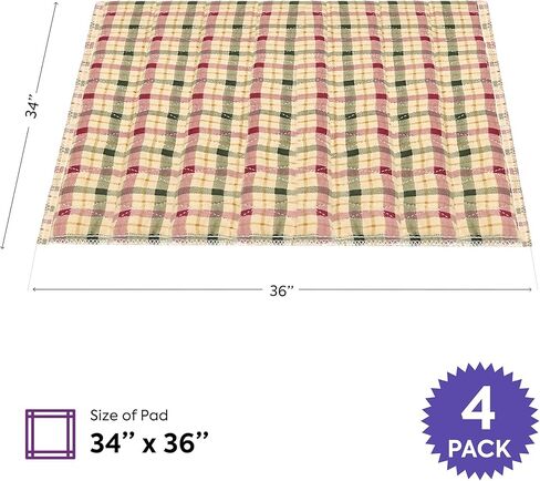 وسادات سرير لسلس البول قابلة للغسل - وسادات سرير منقوشة مقاومة للماء من نسيج قطني طويل - خراطيش ناعمة مانعة للتسرب - وسادات تبول قابلة لإعادة الاستخدام ماصة كل يوم للبالغين - تتحمل الغسيل المكثف - 34 بوصة × 36 بوصة - عبوة واحدة in Kuwait