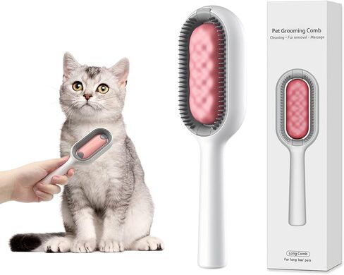 فرشاة سيشي للكلاب، مشط للعناية بالقطط، فرشاة تنظيف ذاتية للقطط والكلاب، أداة فرشاة للعناية بالحيوانات الأليفة، تزيل بلطف الطبقة السفلية السائبة، فرشاة لتنعيم الشعر المتشابك للحيوانات الأليفة (أزرق) in Kuwait