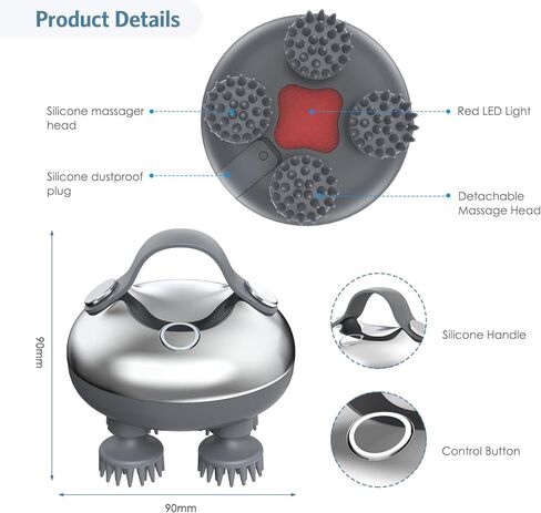 أحدث جهاز مساج محمول للحيوانات الأليفة من أنكيلو للكلاب والقطط، مدلك كهربائي للكلاب والقطط، مع 4 رؤوس تدليك قابلة للدوران، 3 أوضاع، لتخفيف تصلب العضلات المشدودة، وتعزيز الترابط (فضي) in Kuwait