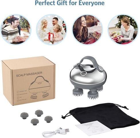 أحدث جهاز مساج محمول للحيوانات الأليفة من أنكيلو للكلاب والقطط، مدلك كهربائي للكلاب والقطط، مع 4 رؤوس تدليك قابلة للدوران، 3 أوضاع، لتخفيف تصلب العضلات المشدودة، وتعزيز الترابط (فضي) in Kuwait