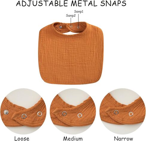 مرايل أطفال من HBselect، مرايل أطفال من الموسلين، مرايل باندانا لعاب للجنسين، مرايل بألوان ثابتة 100% قطن للتغذية واللعاب in Kuwait