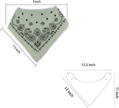 مرايل لعاب الأطفال باندانا من LNGLAT مكونة من 3 قطع للأولاد والبنات مع أزرار كبس قابلة للتعديل، صدريات من القطن العضوي الناعم والامتصاص بنمط بيزلي للعاب التسنين in Kuwait