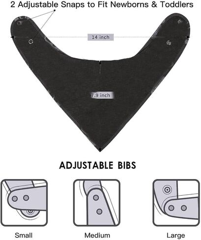 مرايل لعاب الأطفال باندانا من LNGLAT مكونة من 3 قطع للأولاد والبنات مع أزرار كبس قابلة للتعديل، صدريات من القطن العضوي الناعم والامتصاص بنمط بيزلي للعاب التسنين in Kuwait