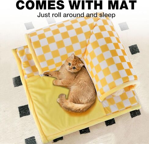 سرير نفق للقطط مع كرات لعبة زغبية، وسادة صغيرة وتصميم مرن أنبوب كهف للقطط قابل للإزالة للقطط الصغيرة والمتوسطة والكبيرة والجرو والأرنب والنمس in Kuwait