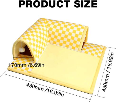 سرير نفق للقطط مع كرات لعبة زغبية، وسادة صغيرة وتصميم مرن أنبوب كهف للقطط قابل للإزالة للقطط الصغيرة والمتوسطة والكبيرة والجرو والأرنب والنمس in Kuwait