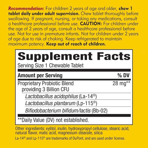 Nature's Way Primadophilus Probiotic Kids - Once Daily Probiotic - 3 Billion CFU - Children's Probiotic for Digestive Flora Support* - Cherry Flavored - 60 Chewables in Saudi Arabia
