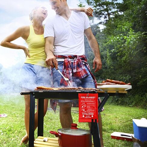 Aoutrow Emergency Fire Blanket for Home, Kitchen, Grill. 39" x39" Flame Suppression Fiberglass,Flame Fire Suppression Blanket Fiberglass Fireproof Blanket (2pack) in Kuwait