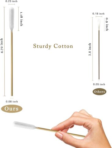 منظف ​​أذن الكلب من هرتزان، منظف الأذن للكلاب والقطط الصغيرة، تنظيف أذن الجرو، مسحات قطنية طويلة، تطبيق الدواء، تنظيف الجروح، براعم قطن الخيزران للكلاب والقطط الصغيرة (100 قطعة) in Kuwait