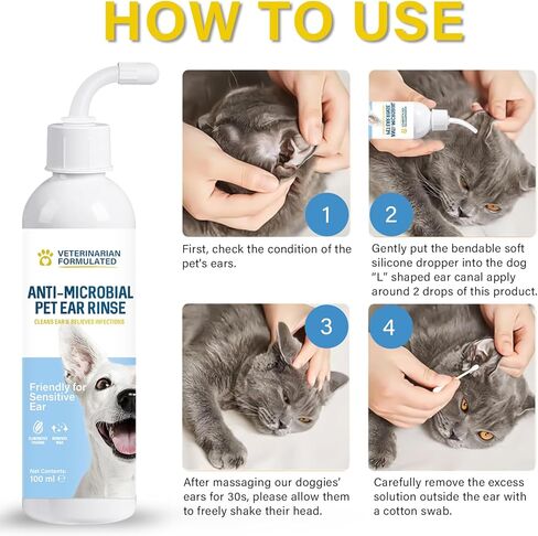 Weeping Willow Oil Co Dog Ear Cleaner, Dog Ear Infection Treatment, Ear Cleaning Solution for Dogs & Cats, Remove Pet Ear Odor and Itch Relief in Kuwait