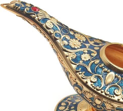 مصباح زي علاء الدين السحري الكلاسيكي من AVESON لتزيين طاولة المنزل وهدية، أزرق ذهبي in Kuwait