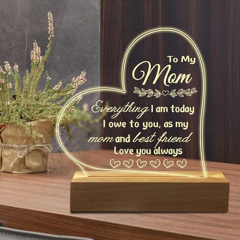 هدايا الأم من ابن الابنة، هدايا إضاءة ليلية منقوشة للأم، هدايا عيد ميلاد فريدة من نوعها لإضاءة الليل للأم، زوجة الأب in Kuwait