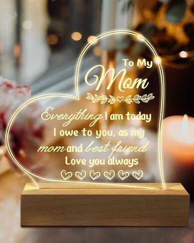 هدايا الأم من ابن الابنة، هدايا إضاءة ليلية منقوشة للأم، هدايا عيد ميلاد فريدة من نوعها لإضاءة الليل للأم، زوجة الأب in Kuwait