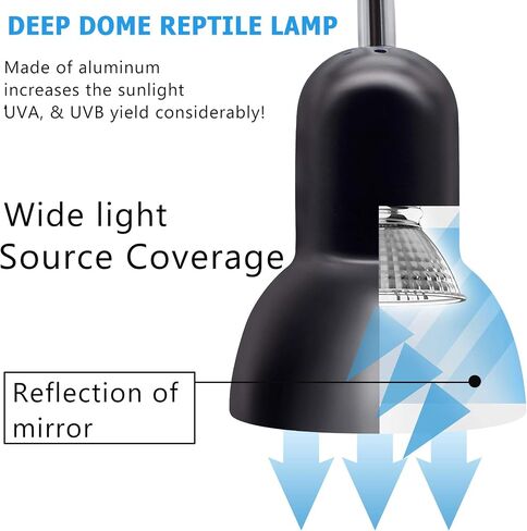 Reptile Heat Lamp, UVA UVB Reptile Light Basking Spot Lamp, Turtle Aquarium Tank Heating Lamps Holder & Switch Fixture for Aquatic Turtles Tortoise Snake Lizards Terrarium Amphibian with 3 Heat Bulbs in Kuwait