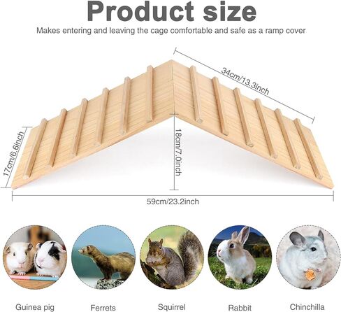 يويبيت قفص خشبي للحيوانات الصغيرة، جسر خنزير غينيا، منحدر فوق الطبيعة، سلم تسلق للارانب والهامستر والارنب والقوارض والسنجاب والقنفذ والهيلا والجرذان والفأر in Kuwait