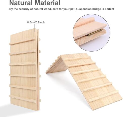 يويبيت قفص خشبي للحيوانات الصغيرة، جسر خنزير غينيا، منحدر فوق الطبيعة، سلم تسلق للارانب والهامستر والارنب والقوارض والسنجاب والقنفذ والهيلا والجرذان والفأر in Kuwait