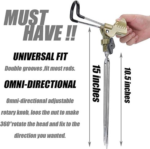 GOLDEAL Rod Holders for Bank Fishing,Bank Fishing Rod Rack Stand,Fish Pole Holder for Beach,360 Degree Adjustable. in Saudi Arabia