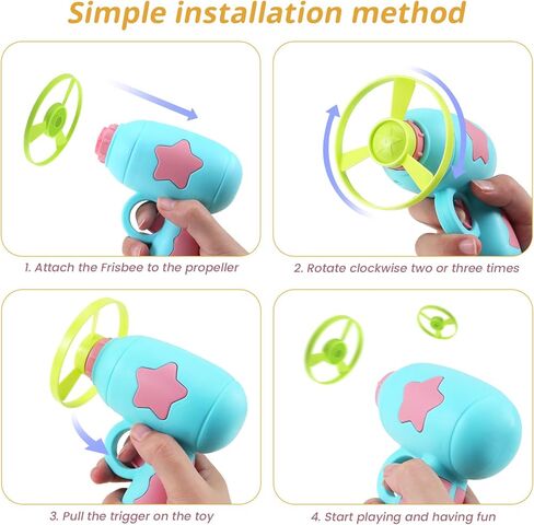 PAKESI Cat Fetch Toy with Colorful Flying Propellers Set,Enhance Kitten Training, Hunting Skills, and Interactive Chasing Fun (5 Regular Flying Discs, 1 Illuminated Flying Disc, 2 Gyro Discs) in Kuwait