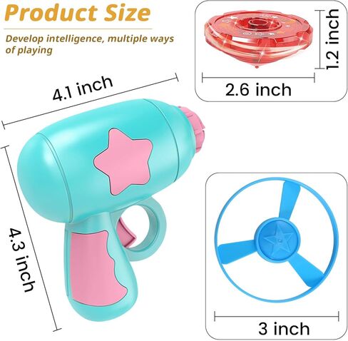 PAKESI Cat Fetch Toy with Colorful Flying Propellers Set,Enhance Kitten Training, Hunting Skills, and Interactive Chasing Fun (5 Regular Flying Discs, 1 Illuminated Flying Disc, 2 Gyro Discs) in Kuwait