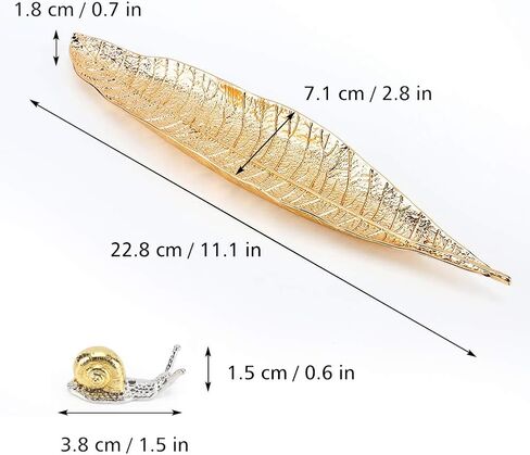 Accmor Incense Holder Set, Leaf and Snail Incense Burner, Incense Ash Catcher, Incense Sticks Holder for Counters, Meditation Room, Yoga, Home, Office, Red Copper in Saudi Arabia