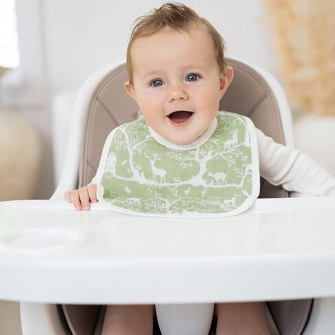 aden + anais Snap Baby Bib, 100% Cotton Muslin, 3 Layer Burp Cloth, Super Soft & Absorbent for Infants, Newborns and Toddlers, Adjustable with Snaps, 3 Pack, Rising Star in Saudi Arabia
