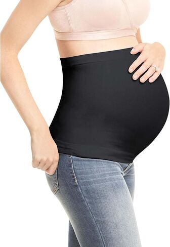 Hanes Women's Seamless Moisture Wicking Stomach Support 2 Pack Belly Band, Black, S/M in Saudi Arabia