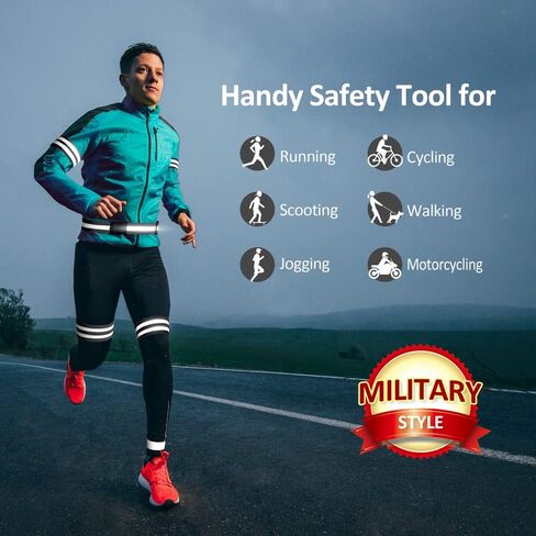 أشرطة عاكسة للضوء عالية الوضوح من فانمور للمعصم والذراع والكاحل والساق. معدات الجري العاكسة للرجال والنساء، أساور أشرطة عاكسة للسلامة للجري الليلي وركوب الدراجات والمشي in Kuwait
