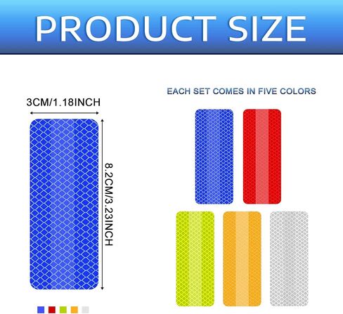 BLMHTWO 30 Pieces Reflective Stickers Safety Reflective Tape Night Visibility Outdoor Waterproof Adhesive Reflective Tape Reflectors for Clothing Bikes Mailbox Trailer Night Riding Driveway in Saudi Arabia