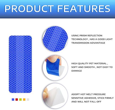 BLMHTWO 30 Pieces Reflective Stickers Safety Reflective Tape Night Visibility Outdoor Waterproof Adhesive Reflective Tape Reflectors for Clothing Bikes Mailbox Trailer Night Riding Driveway in Saudi Arabia