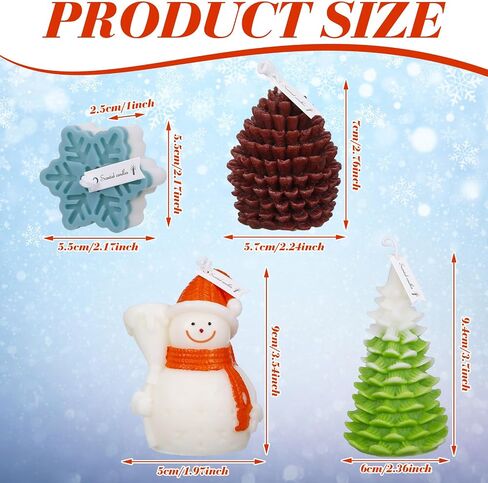 MTLEE 8 Pcs Christmas Candle Christmas Scented Candles Gifts Pine Scented Candles Christmas Tree Soy Wax Candles Cute Aromatherapy Candles for Christmas Holiday New Year Decoration (Classic) in Saudi Arabia