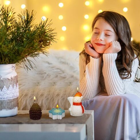 MTLEE 8 Pcs Christmas Candle Christmas Scented Candles Gifts Pine Scented Candles Christmas Tree Soy Wax Candles Cute Aromatherapy Candles for Christmas Holiday New Year Decoration (Classic) in Saudi Arabia