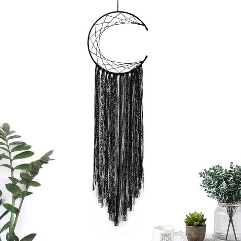 LOMOHOO Dream Catcher Black Moon Handmade Traditional Large Dream Catcher Wall Hanging Home Decoration Ornament Decor Craft Gift(Black Moon) in Kuwait