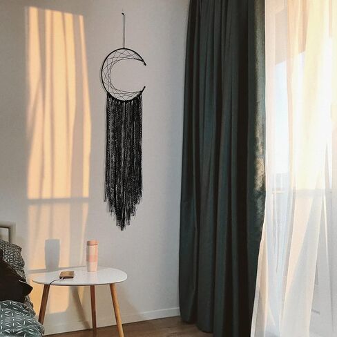 LOMOHOO Dream Catcher Black Moon Handmade Traditional Large Dream Catcher Wall Hanging Home Decoration Ornament Decor Craft Gift(Black Moon) in Kuwait