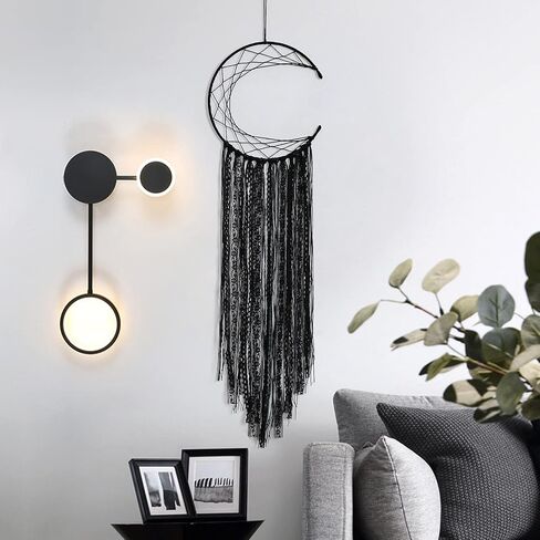 LOMOHOO Dream Catcher Black Moon Handmade Traditional Large Dream Catcher Wall Hanging Home Decoration Ornament Decor Craft Gift(Black Moon) in Kuwait
