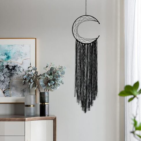 LOMOHOO Dream Catcher Black Moon Handmade Traditional Large Dream Catcher Wall Hanging Home Decoration Ornament Decor Craft Gift(Black Moon) in Kuwait