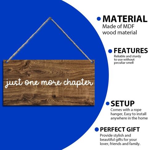مجرد فصل واحد آخر علامة قراءة اقتباس لوحة خشبية علامات جدار الباب معلقة للمنزل غرفة النوم غرفة القراءة ديكور المكتبة، هدايا لمحبي الكتب القراء 11.8 × 5.9 بوصة (J622) in Kuwait