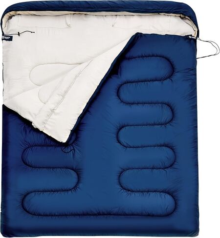 yotruth كيس نوم مزدوج مع وسادة للبالغين 3 مواسم حجم الملكة شخصين كيس النوم الطقس البارد التخييم كيس النوم أساسيات التخييم معدات التخييم اكسسوارات التخييم in Kuwait