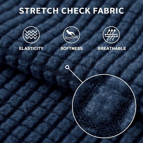 subrtex غطاء أريكة منزلق RV Seater Slip Loveseat غطاء وسادة أريكة متين قابل للتمدد من ألياف لدنة مرنة لحماية الأثاث لمقعد الأريكة للاستبدال في غرفة المعيشة، كبير، أزرق داكن in Kuwait