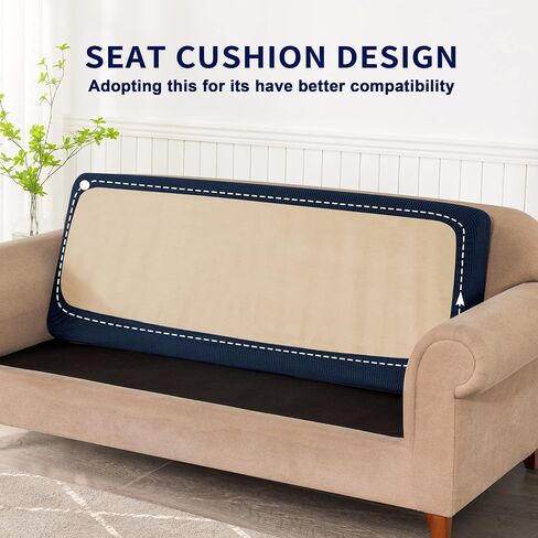 subrtex غطاء أريكة منزلق RV Seater Slip Loveseat غطاء وسادة أريكة متين قابل للتمدد من ألياف لدنة مرنة لحماية الأثاث لمقعد الأريكة للاستبدال في غرفة المعيشة، كبير، أزرق داكن in Kuwait
