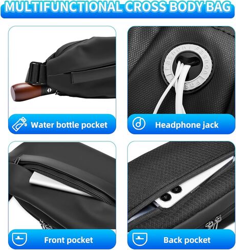 GYakeog, ブラック-2, Waist Pack, Durable, Water-resistant Hip Pack in Kuwait