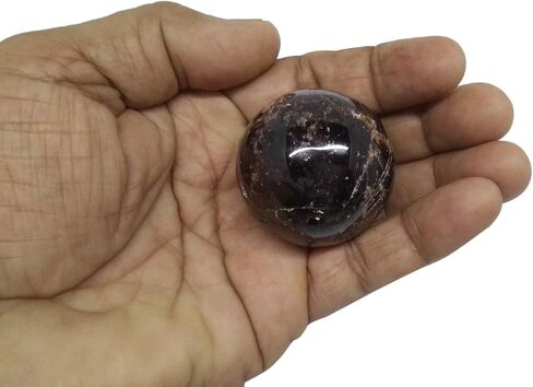 WholesaleGemShop Natural Garnet 40-45 mm Ball Sphere Gemstone A+ Hand Carved Crystal Altar Healing Devotional Focus Spiritual Chakra Cleansing Metaphysical Gift Men Women in Kuwait
