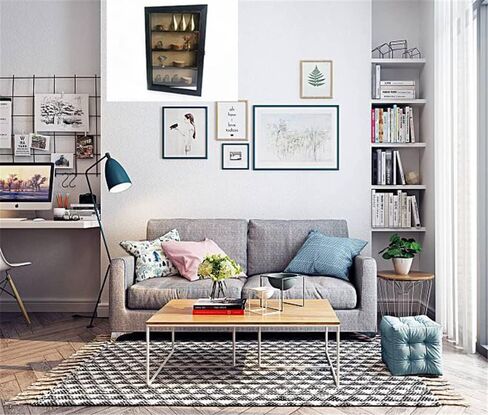 إطار صندوق الظل WANLIAN مع علبة عرض صندوق الظل الخشبي مقاس 11 × 16 بوصة من الأكريليك مع 3 أرفف قابلة للفصل وظهر من الكتان، إطار صورة صندوق عرض عميق مثبت على الحائط لتذكارات الصور (متفحمة) in Kuwait