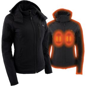 Nexgen Heat Women's Heated Soft Shell Zipper Jacket for Riding, Hiking w/Battery