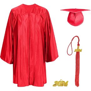 TngHui Shiny Kindergarten&Preschool Graduation Cap Gown Stole Package with 2024 Tassel，Certificate