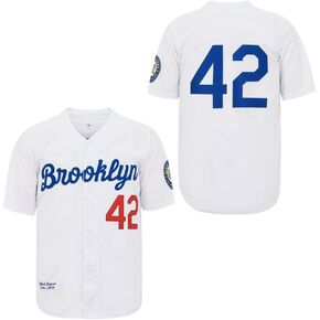 Men's Black Legend Baseball Jersey #42 Vintage Embroidered Retro Hip Hop Jersey Stitched