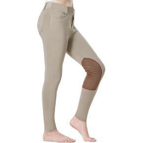 SPOEAR Horse Riding Pants Equestrian Girls Full Seat Silicone Breeches Kids Pull-On Horseback Riding Tights Pockets
