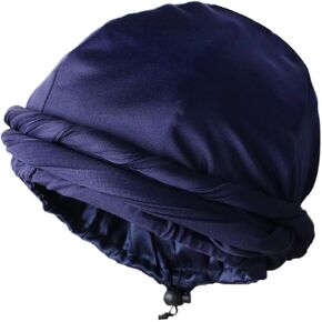 Men Turban Head Wrap Satin Lined Twist Bonnet for Women Adjustable Pre-Tied Braid Sleeping Cap