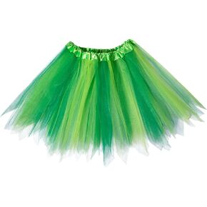 Liatunou Green Tutu للنساء والفتيات الكبيرات، تنانير توتو شامروك خضراء لعيد القديس باتريك، تنانير تول لأزياء الهالوين